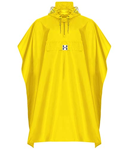 HOCK Festival Regenponcho 'Rain Care' - Der Flexible Regenponcho für Festivals und Fahrrad - 100% Wasserdicht - Herren Damen Regencape (gelb, XXL über 185cm Körpergröße)