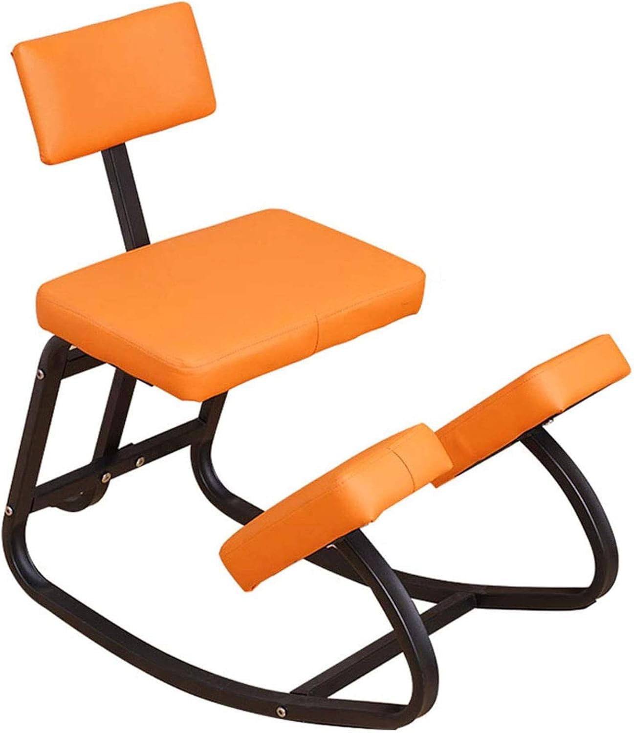 Ergonomischer Kniestuhl, haltungskorrigierender Stuhl, kniender orthopädischer ergonomischer Bürohocker, Stuhlsitz, perfekt für Rückenbeschwerden und Nackenschmerzen,Orange