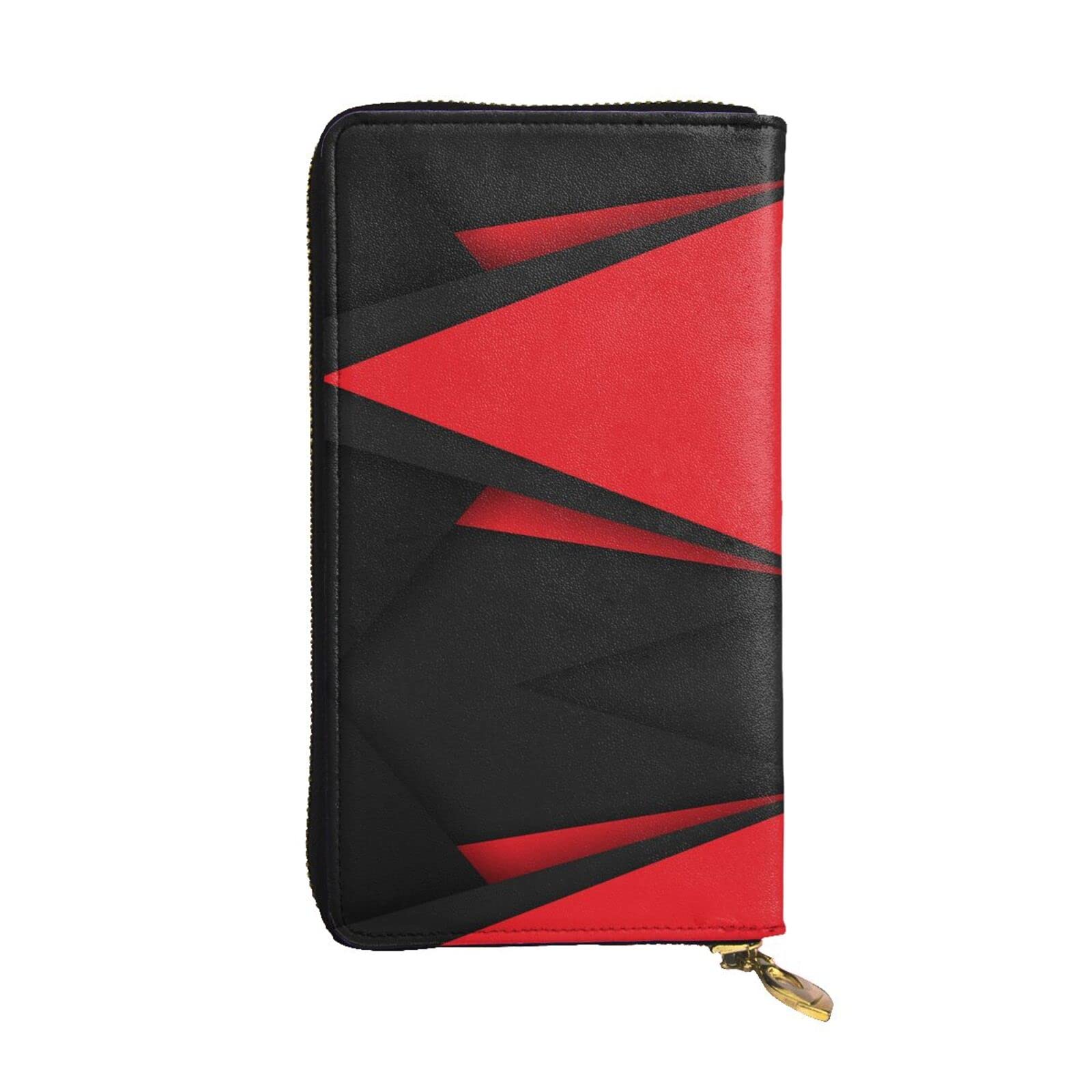 Rot Schwarz Damen Leder Lange Clutch-Geldbörse: >> 19 x 10 cm bequem, leicht, wasserdicht, langlebig, schwarz, Einheitsgröße, Schwarz , Einheitsgröße