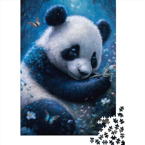 Puzzle für Erwachsene, 500 Teile, Panda-Puzzle für Erwachsene, Holzbrett-Puzzle, anspruchsvolles Spiel, Größe: 52 x 38 cm