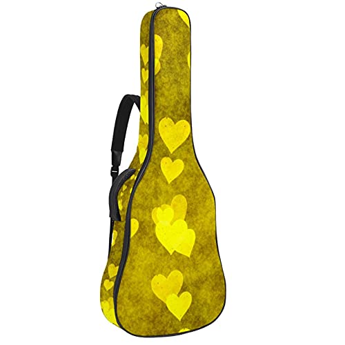 Anfänger Akustikgitarre Bundle Full Size Fichtendecke Cutaway Akustikgitarre Tasche ，Gelbes Herz