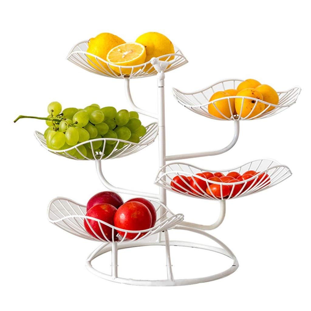 Schachtel der Gnade, Kerzenkiste verpackt, Fünfschichtiges Blatt-Obst-Aufbewahrungstablett, Obstteller, exquisite Box, Weihnachten, Süßigkeiten, Snack-Teller, Küchen-Organizer/Gold (Farbe: Gold) (Siz