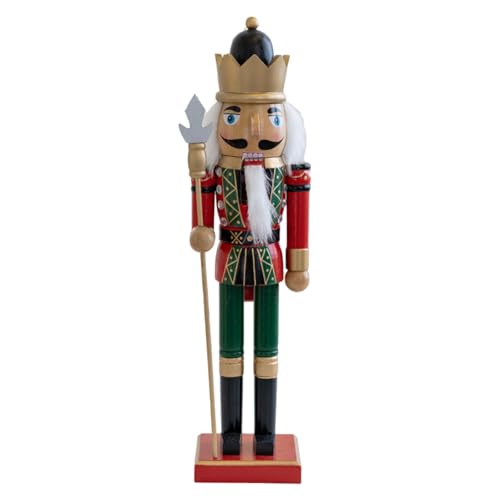 Meiliyizu Handcrafts Nussknacker aus Holz, 38 cm, Königssoldaten-Figur, Weihnachtsfeier, traditionelle Puppe, Ornament für Heim-Desktop-Dekorationen