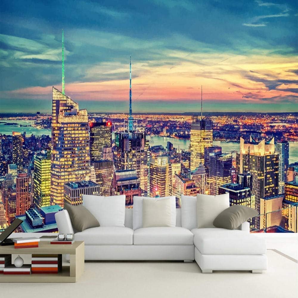 Stadt Architektur Nachtlandschaft 3D Tapete Poster Restaurant Schlafzimmer Wohnzimmer Sofa TV Dekorative Wand-200cm×140cm