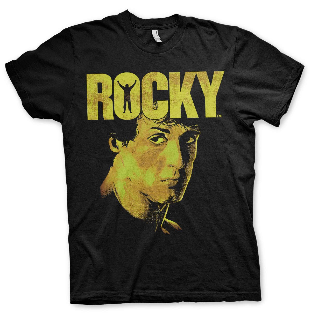 Rocky Offizielles Lizenzprodukt Sylvester Stallone Herren T-Shirt (Schwarz), Medium