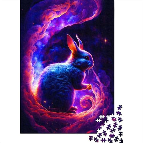 Schwieriges, anspruchsvolles Puzzle aus Holz mit 1000 Teilen, Kaninchen-Puzzle für Erwachsene und Jugendliche von Educational Games Home Decoration Puzzle. (29,53 x 19,69 Zoll)