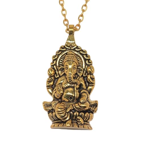 XIPIEIO Herrenmode-Trend-Halskette Farben Ganesha Elefant Anhänger Halskette für Frauen Männer Punk Hiphop Lange Kette Halskette Schmuck Zubehör Personalisiertes Geschenk