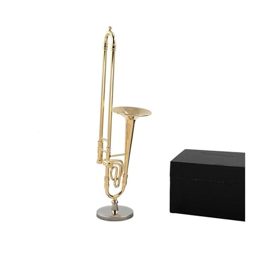 Miniatur-Kupfer-Posaune-Modell, Mini-Musikinstrument-Zubehör, Dekoration (Color : 9cm)