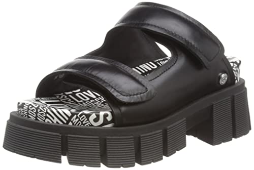 Love Moschino Damen Sandalo Sandale, Schwarz, 39 EU