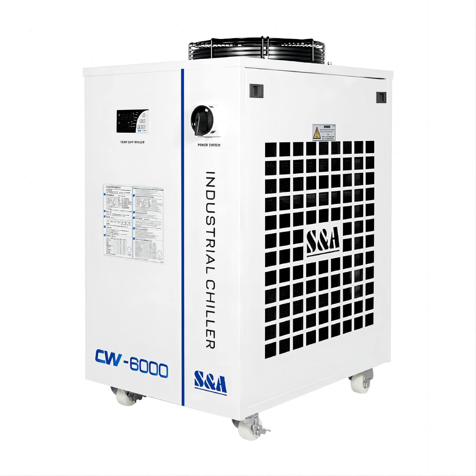 S&A EU Stock CW-6000AN Industrial Water Chiller Cooling for CO2 Laser Tube, CNC Spindle,Laser Welding Machine