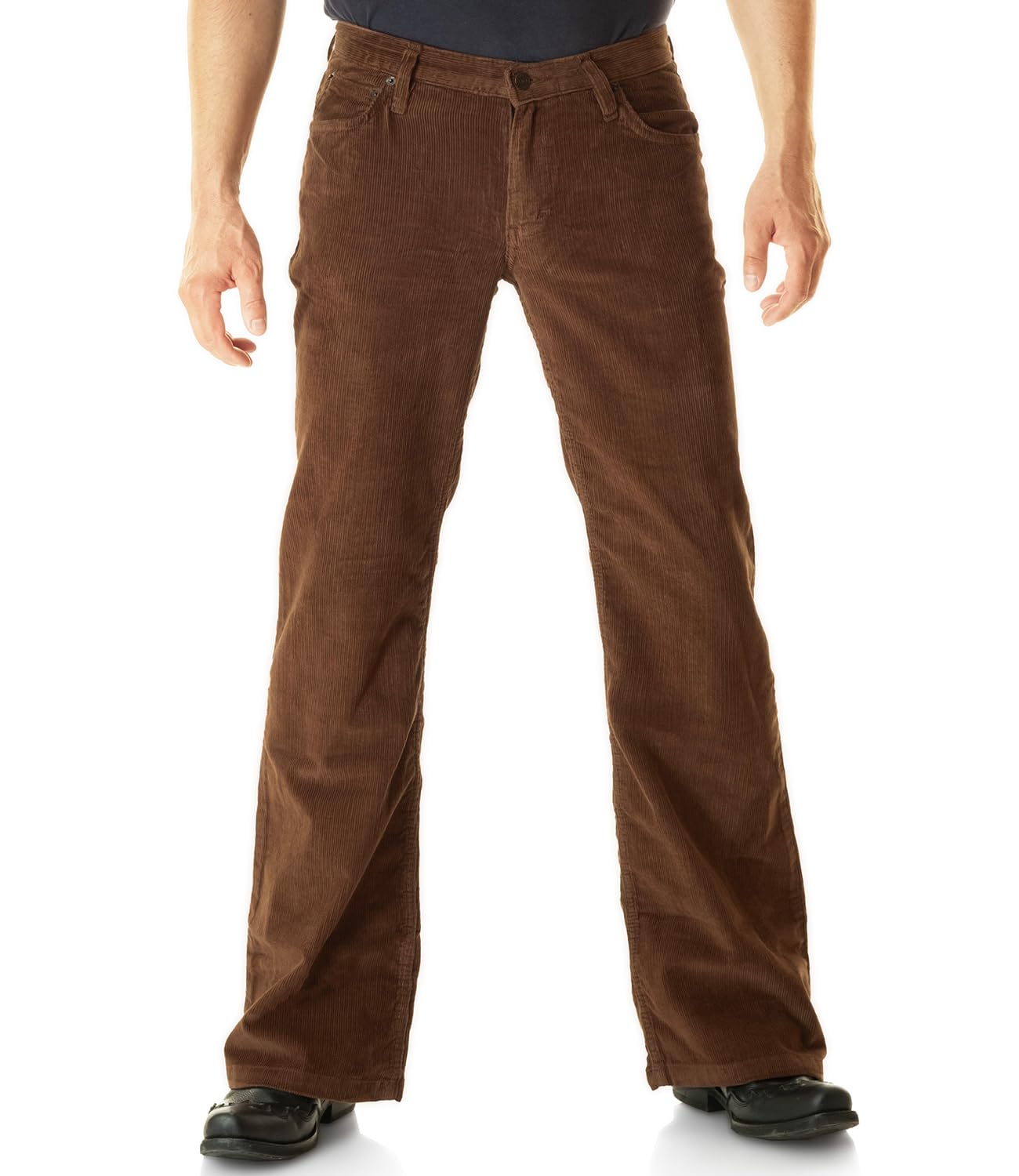 Herren Cord Bootcut Hose braun W34/L36