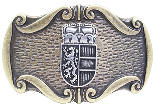 BELTINGER Gürtelschnalle Wappen Salzburg 4,0 cm | Buckle Wechselschließe Gürtelschließe 40mm Massiv | Für die Tracht | bicolor g/s