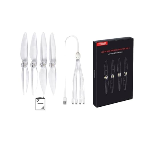 KUANDEDIAN Drohnenzubehör for DJI Air 3/Mini 3 Pro/Mini 4 Pro Zubehör LED-Blitz-Propeller Nachtlicht Leuchtende Propeller Geräuscharm Requisiten 2 Paar Das ist austauschbar(for DJI Air 3)