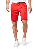 TOM TAILOR Herren Josh Regular Slim Chino Shorts mit Gürtel 1007868, 17761 - Tibet Red, 32