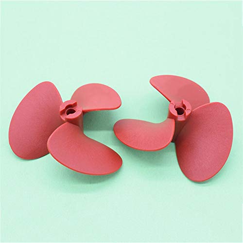 Jodriva Rc Futterboot 3 Klingen Propeller 5mm Welle Schraube Positiv/Reverse D70mm/80mm Propeller Rot RC Köder Fischerboot Bootspropeller(D80mm Reverse)