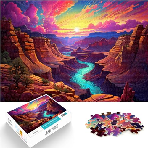 Puzzlespiele „Amerikanischer Grand Canyon in einer Fantasiewelt“ 1000-teiliges Puzzlespielzeug aus Holz eignet ganze Familie und dieses