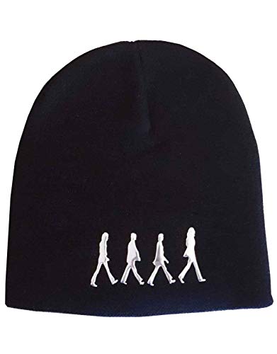 The Beatles Mütze Beanie Abbey Road Sonic Silber Logo Nue offiziell Schwarz One Size