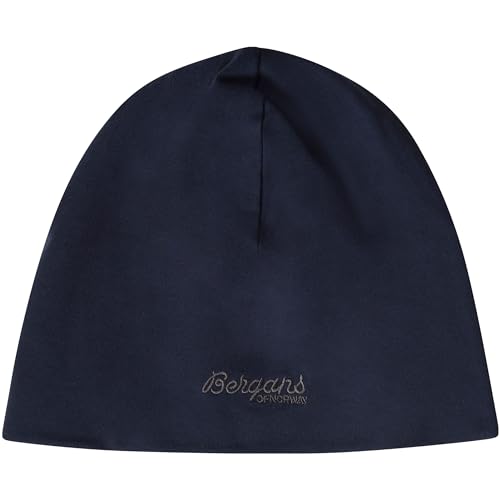 Bergans Kinder Youth Cotton Mütze, Navy Blue-solid Dark Grey, ONE Size