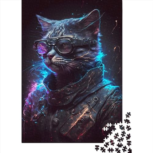 500 große Teile Puzzle für Erwachsene, Mensch-Katze-Puzzle, Puzzle für Erwachsene und Teenager, zum Stressabbau, schwierige Herausforderung, 52 x 38 cm