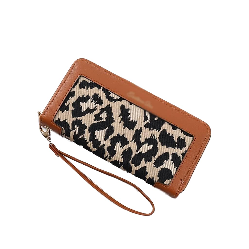 VSULZVNU N/A Damen-Geldbörse, Leopardenmuster, Clutch, große Kapazität, Geldbörse, Handytasche, mehrfarbig (Farbe: C, Größe: 1 Stück), B, 1ps