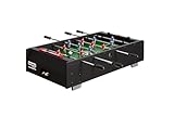 Bandito Mini-Fußballtisch, Kickertisch für Kinder, Kleiner mobiler Fußballkicker, Kindersichere Teleskopstangen, Tischfußball, Spielauflage für Tisch oder Boden, 91x51x23cm, schwarz, inkl Bälle