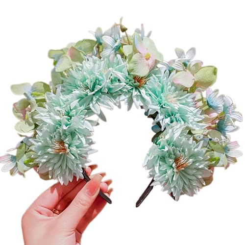 Zdprkqzvz Buntes Blumen Stirnband Doppelseitige Krone Haarkranz Hochzeit Party Kostüm Kopfschmuck Für Braut Frauen Haar Accessoire