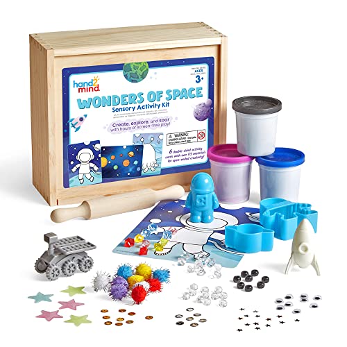 hand2mind Wonders of Space Sensory Activity Kit, Loose Parts Play Materials, Sensory Toys for Sensory Play, Fine Motor Skills Toys, Space Toys, Montessori Toys, Calm Down Corner, Aufbewahrungsbehälter aus Holz