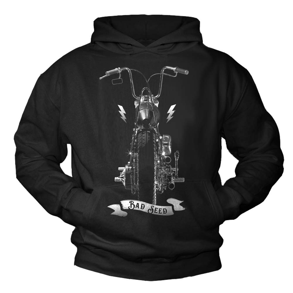 MAKAYA Biker Hoodie Herren/Männer - Chopper Custom Bike - Motorrad Kapuzenpullover Geschenke Davidsons Schwarz XL