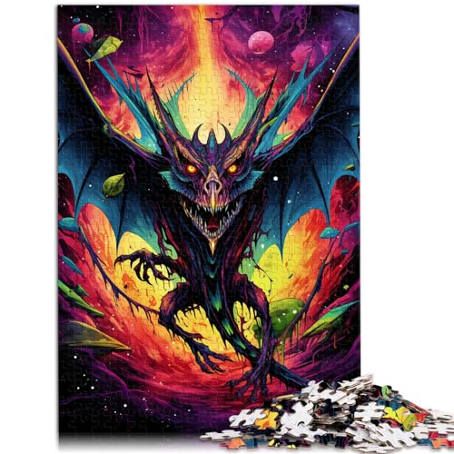 Puzzles, Psychedelischer farbiger Flugsaurier, 1000 Teile, Holzpuzzle, Spaß für Aktivitäten zu Hause, Geburtstagsgeschenk, Reisegeschenk, 1000 Teile (50 x 75 cm)