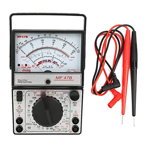 Fafeicy Multifunktionales digitales Bildschirmmultimeter MF47B, Engineering Plastic Display Multimeter, zum Testen von Wechselstrom-Gleichspannungsströmen, Multimeter