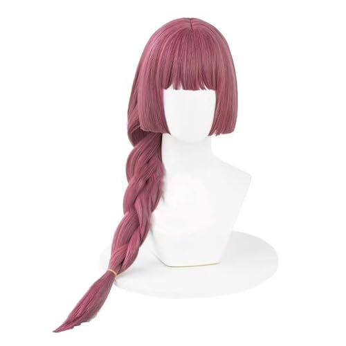 WCCNKK Anime Cosplay Perücke, BOCCHI The Rock Kikuri Hiroi Perücke, Rosa 65CM Langes Geflochtenes Haar, Mit Kostenloser Perückenkappe, Für Party Alltag Halloween Perücke, Anime-Dekoration