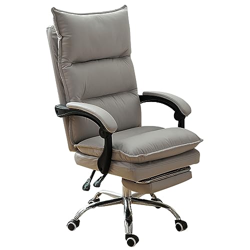 QYZUJIKL Bürostuhl, ergonomischer Schreibtischstuhl mit hoher Rückenlehne, Kippfunktion und Armlehne, Drehbarer Arbeitsstuhl für Büro, Arbeitszimmer, Schminktisch, Schlafzimmer