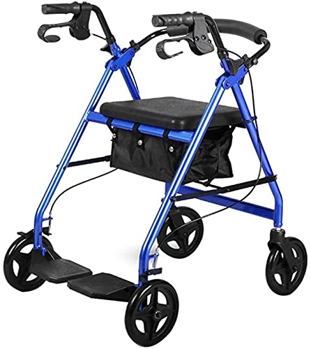 Rollator Walker Lauflernhilfe für ältere Menschen, 20,3 cm große Räder, langlebige Aluminium-Gehhilfe, Rückenlehne/Sitz, Transportstuhl Sehnsucht nach Vorwärts