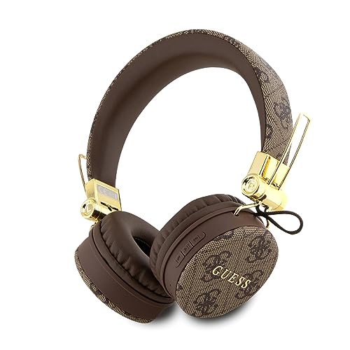 GUESS PU Leather 4G Metal Logo BT5.3 Stereo Headphones Brown, GUBH704GEMK (GUBH704GEMW)