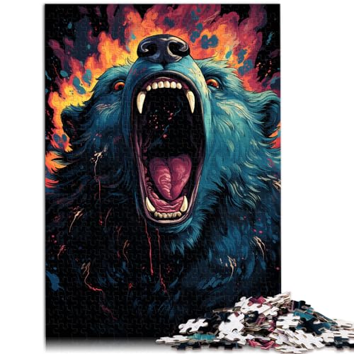 Puzzlespielzeug Bunte Psychedelia der mutierten Bären 1000 Teile Puzzle für Erwachsene Holzpuzzle Heimdekoration Puzzlespielzeug 1000 Teile (50 x 75 cm)