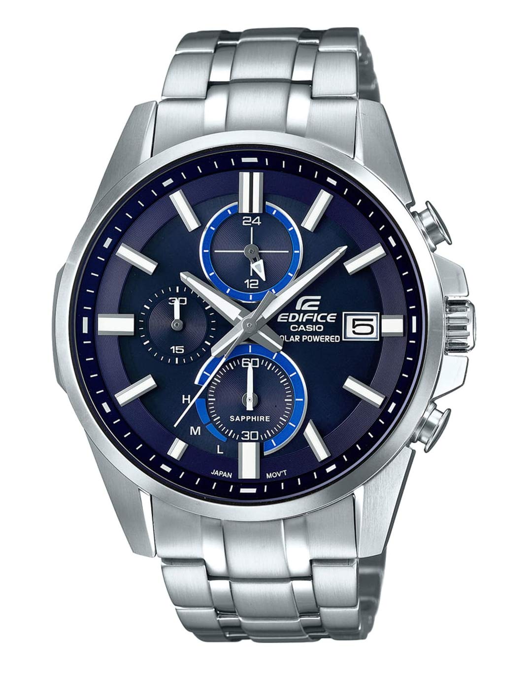 Casio Herren Chronograph Quarz Uhr mit Edelstahl Armband EFB-560SBD-2AVUER