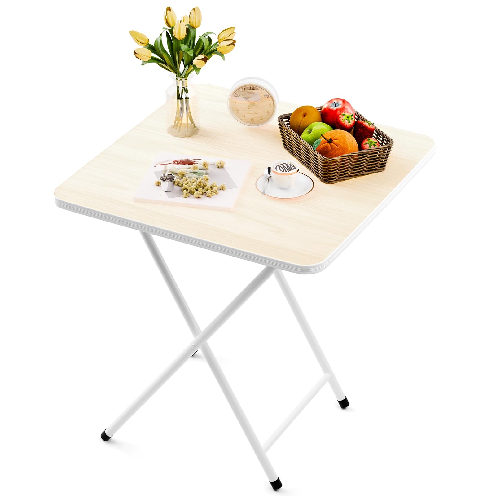 Altsuceser Klapptisch, kleiner Mahjong-Tisch, TV-Dinner-Klapptisch für kleine Räume Essen, tragbarer Outdoor-Grilltisch, Weiß