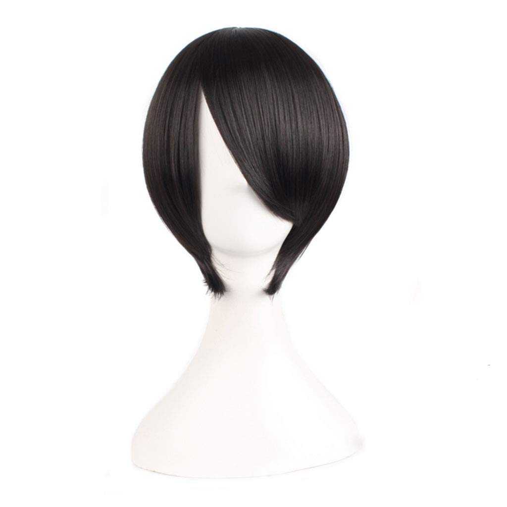 LINLINCD-Haarteile Kurze Gerade Bob Seidige Synthetische Perücken Heißer Verkauf Mode Natürliche Omber Gemischt Dunkle Wurzeln Haar für Frauen 14 zoll / 37 cm Schwarz