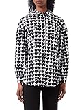 Love Moschino Women's with Puffy Long Sleeves Shirt, White Black, 42