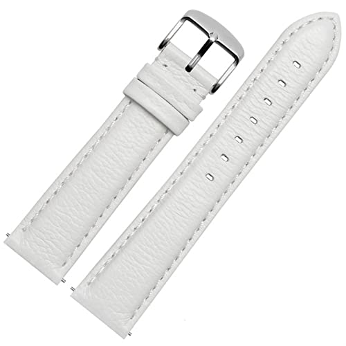 SCRUBY Echtes Lederwächter für Uhr Ticwatch 2 Uhrenriemen 20mm Schnellablagenstifte(White,18mm)