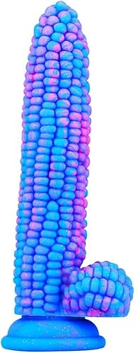 XXL Dildo mit Starke Saugnapf Realistische Mais Silikon Dildo Penis Vaginalen G-punkt Masturbation Anal Perlen Plug Butt Sex Spielzeug für Weibliche Frauen Perfekter Analdildo,Blau