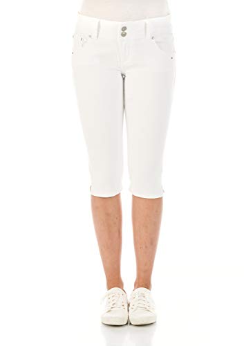 LTB Damen Capri Jeans Georget Cycle Short 3/4 Sommer Hose Denim Stretch Baumwolle W24 W25 W26 W27 W28 W29 W30 W31 W32 W33 W34, Größe:W 25, Farbvariante:White (100)