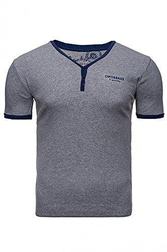 Cipo & Baxx Herren C-5335 T-Shirt, Grau (Grey Melange 328), Small (Herstellergröße: S)