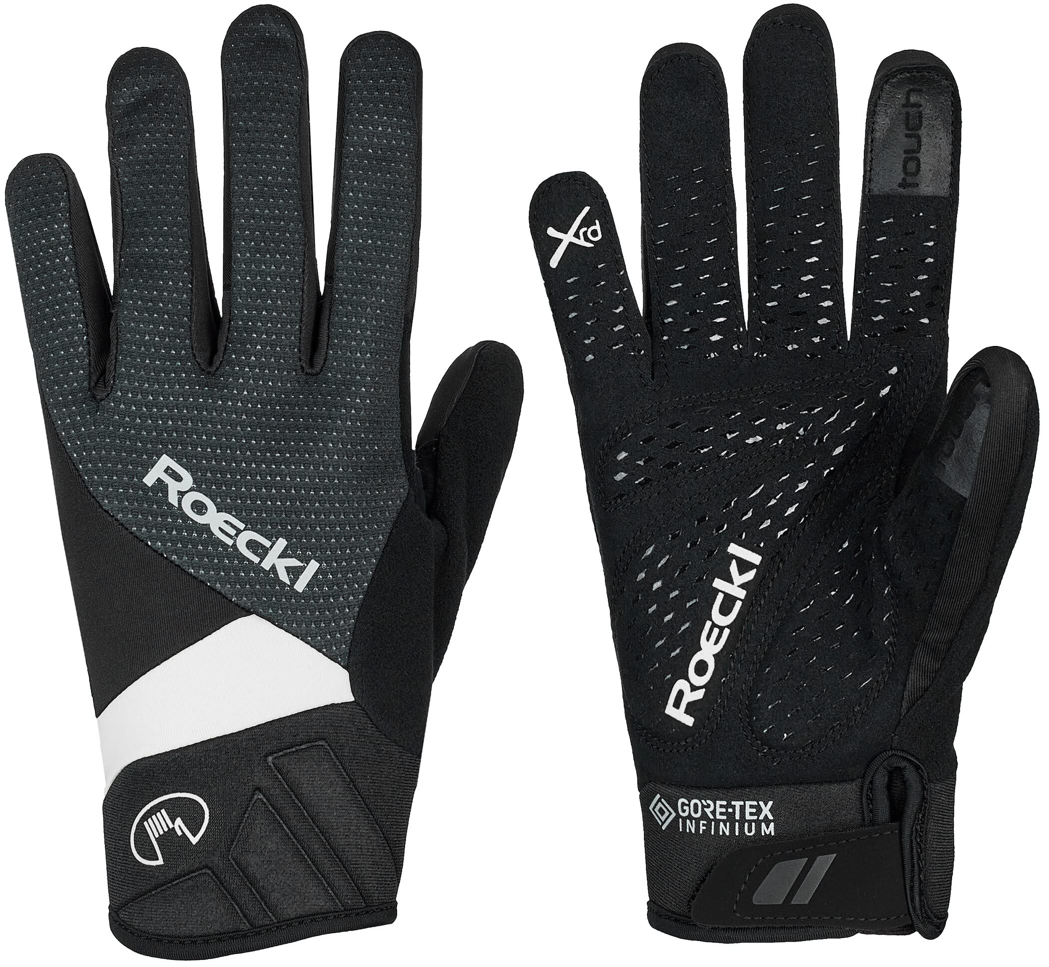 Roeckl Runaz Winter Fahrrad Handschuhe lang schwarz/weiß 2023: Größe: 9