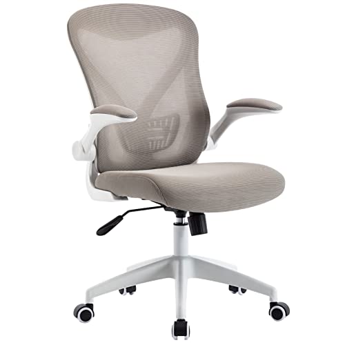 Bürostuhl Ergonomischer Ergonomischer Bürostuhl, drehbarer Schreibtischstuhl, höhenverstellbare Netzrückenlehne, PC-Netzstuhl mit Lordosenstütze und hochklappbaren Armlehnen Schreibtischstuhl(C)