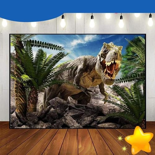 Dinosaurier Dekoration Kuste Geburtstag Hintergrund Party Fotografie Hintergründe See Bäume Baby Dusche Berge Foto 240X180cm