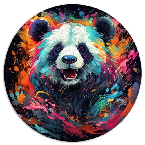 Puzzle für Erwachsene mit buntem Neonpanda, 1000 Teile, 67,4 x 67,4 cm, lustiges Geschenk, Geburtstagsgeschenk, Geschenke für oder als Wandkunst