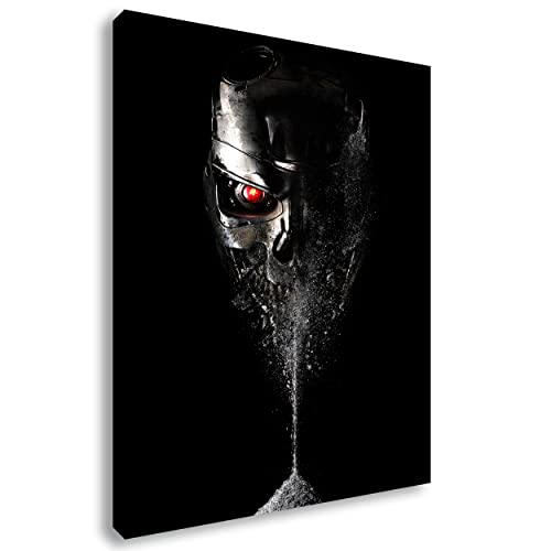 Artis Prints Leinwandbild Terminator | Arnold Schwarzenegger, Roboter, Apocalypce, Schooting, Red Aye - Film Poster, Büro - Wohnzimmer, Klein bis XXL