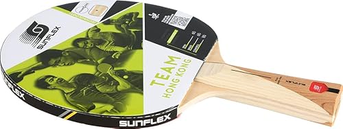 Sunflex Team Hong Kong Freizeittischtennisschläger | extra leicht für Anfänger | ITTF zertifizierter Taipan-Belag | konkave Griffform | Freizeit & Hobby