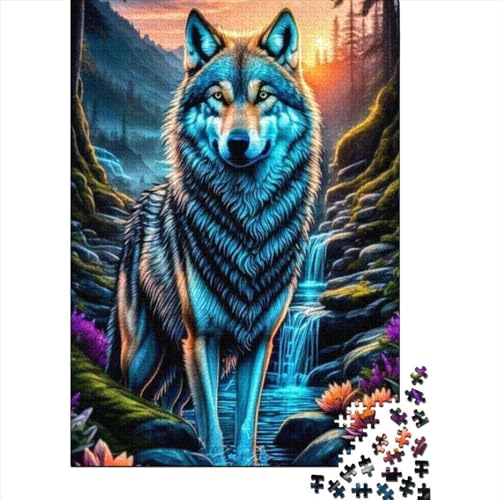 Fantasy Strange Wolf-Holzpuzzle für Erwachsene und Jugendliche von Art Jigsaw Puzzles für Erwachsene 1000 Teile Spielspielzeug für Erwachsene Familienpuzzle Geschenk (Größe 29,53 x 19,69 Zoll)